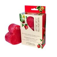 Губка КАФЕ КРАСОТЫ пенящаяся 2 в 1 Сияние и бархат кожи (сердце) (ДизайнСоап/Россия)