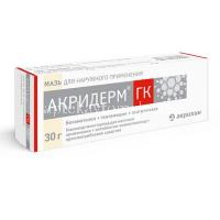 Акридерм ГК туба(мазь д/наружн. прим.) 0,05%+0,1%+1% 30г №1 (Акрихин/Россия)