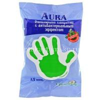 Салфетки AURA Family влажн. антибактериальные №15 (Коттон клаб/Россия)