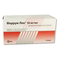 Феррум Лек амп.(р-р д/в/м введ.) 50мг/мл 2мл №50 (Lek/Словения)