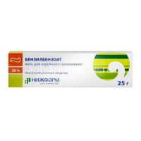 Бензилбензоат туба(мазь д/наружн. прим.) 20% 25г №1 (Нижфарм/Россия)