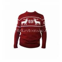 Свитер БАБУШКА ВЯЖЕТ Siberia Олени муж. б/горла разм. XL (бордовый) (Слипи Групп/Россия)