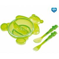 Тарелка CANPOL BABIES Медвежонок со столовыми приборами (арт. 2/422) (Canpol Babies/Польша)