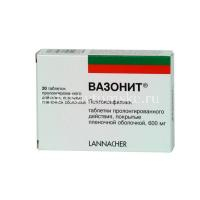 Вазонит таб. с пролонг. высв. п/пл. об. 600мг №20 (G.L.Pharma/Австрия)