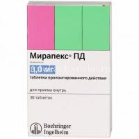 Мирапекс ПД таб. с пролонг. высв. 3мг №30 (Boehringer Ingelheim/Германия)