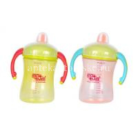 Поильник ПОМА непроливайка с ручками и крышкой, мягк. носик 260мл (арт. 1014) (New People Enterprises Limited/Китай)