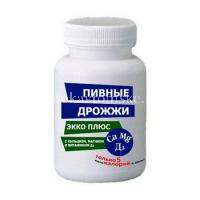 Дрожжи пивные таб. 450мг №100 с кальцием, магнием, витамином Д3 (Экко плюс/Россия)