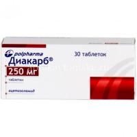 Диакарб таб. 250мг №30 (Акрихин/Россия)