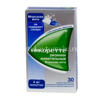 Никоретте Морозная мята резинка жев. 4мг №30 (McNeil AB/Швеция)