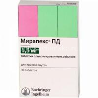 Мирапекс ПД таб. с пролонг. высв. 1,5мг №30 (Boehringer Ingelheim/Германия)