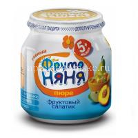 Пюре ФРУТОНЯНЯ салатик фруктовый из Яблок, Груш и Персиков (с 5 мес.) 100г (Прогресс/Россия)