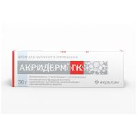 Акридерм ГК туба(крем д/наружн. прим.) 0,05%+0,1%+1% 30г №1 (Акрихин/Россия)