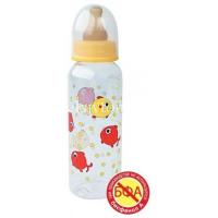 Бутылочка детская КУРНОСИКИ 11006 с латекс. соской 250мл (Мир Детства/Россия)