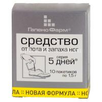 Средство 5D (Пять Дней) от пота и запаха стоп пак. 1,5г №10 (Фармацевтическая фабрика Санкт-Петербурга/Россия)