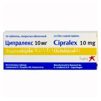 Ципралекс таб. п/пл. об. 10мг №14 (Lundbeck/Дания)