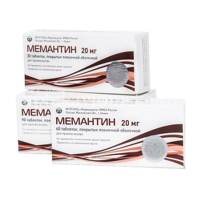 Мемантин таб. п/пл. об. 20мг №90 (Фармзащита/Россия)