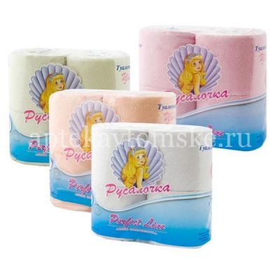 Бумага туалетная РУСАЛОЧКА 2-х слойн. №4 розовая (Русалочка/Россия)