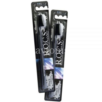 Зубная щетка РОКС Black Edition Classic средн. (Главкосметика/Россия)