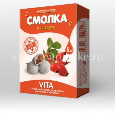 Смолка жевательная Алтайская VITA Витамины в глазури №5 (Алтайский нектар/Россия)