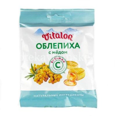 Виталор карамель леденцовая Облепиха с медом с вит. С 60г (Гуслица/Россия)
