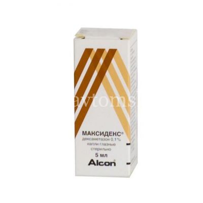 Максидекс фл.-кап.(капли глазн.) 0,1% 5мл (Alcon-Couvreur/Бельгия)