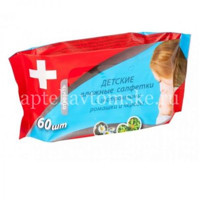 Салфетки детские MINIMAX влажн. Ромашка и Череда №60 (Авангард/Россия)