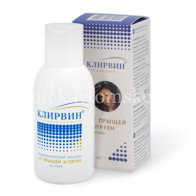 Клирвин лосьон аювердический п/прыщей и пятен 100мл (РеалКосметикс/Россия)
