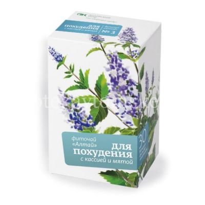 Чайный напиток АЛТАЙ №3 д/похудения с кассией и мятой пак.-фильтр 2г №20 (Алтайский кедр/Россия)