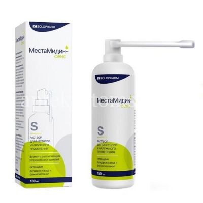 МестаМидин-сенс фл.(р-р д/местн. и наружн. прим.) 150мл (с расп.насадкой) (Гротекс/Россия)
