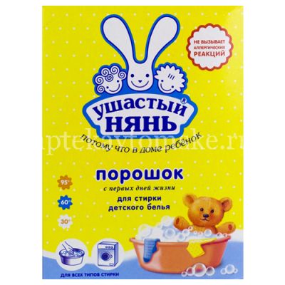 Порошок стиральный УШАСТЫЙ НЯНЬ д/стирки детского белья 400г (Невская косметика/Россия)