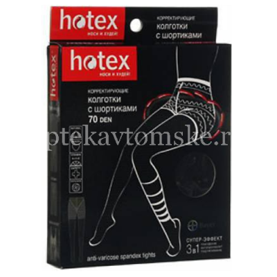 Колготы HOTEX 70den с шортиками разм. универсальный (черн.) (K.W.Innovations/Тайвань)