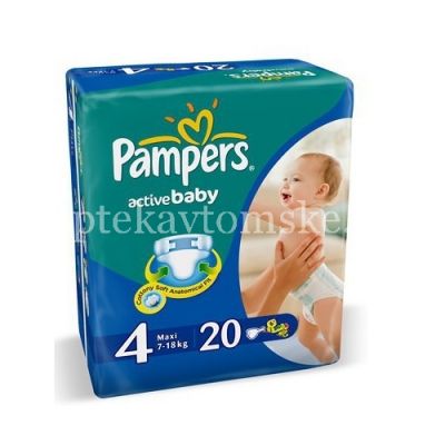Подгузники PAMPERS Active baby Dry (9-14кг) №20 (Проктер энд Гэмбл-Новомосковск/Россия)