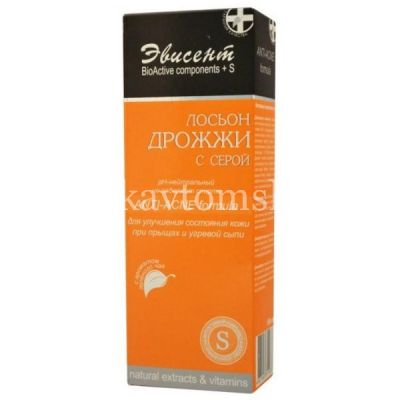 Лосьон ЭВИСЕНТ "Дрожжи с серой" д/улучшения состояния кожи при прыщах и угревой сыпи 150мл (Твинс Тэк/Россия)