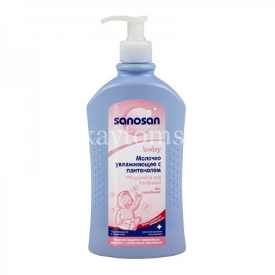 Молочко детское SANOSAN увлажняющее c пантенолом,оливковым маслом и мол. протеином 200мл (Mann&Schreder/Германия)