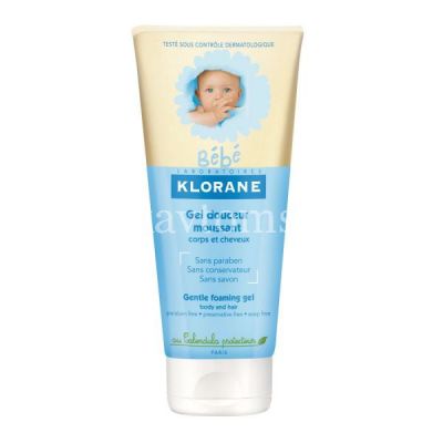 Гель детский KLORANE Bebe пенящийся д/волос и тела с эктр. календулы 200мл (Pierre Fabre/Франция)