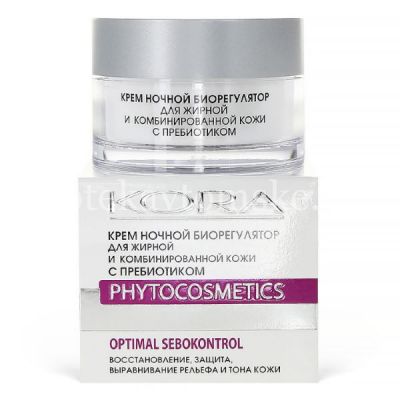 Крем КОРА ночной биорегулятор д/жирной и комб. кожи 50мл (Фитопром/Россия)