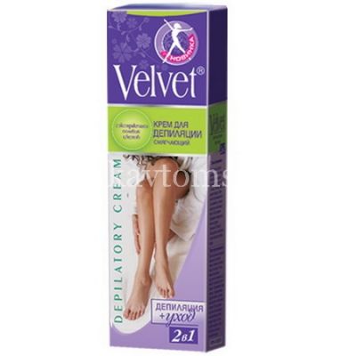 Крем ВЕЛЬВЕТ д/депил. "2 в 1" с экстр. полевых цветов смягчающий 100мл (Стелла/Россия)
