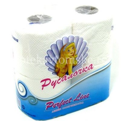 Бумага туалетная РУСАЛОЧКА 2-х слойн. №4 белая (Русалочка/Россия)