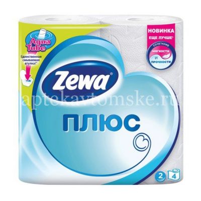 ЗЕВА ПЛЮС ТУАЛЕТНАЯ БУМАГА БЕЛАЯ №4 2-СЛ.