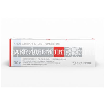 Акридерм ГК туба(крем д/наружн. прим.) 0,05%+0,1%+1% 30г №1 (Акрихин/Россия)