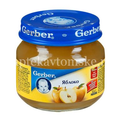 Пюре ГЕРБЕР яблоко (с 4 мес.) 80г (Gerber/США)