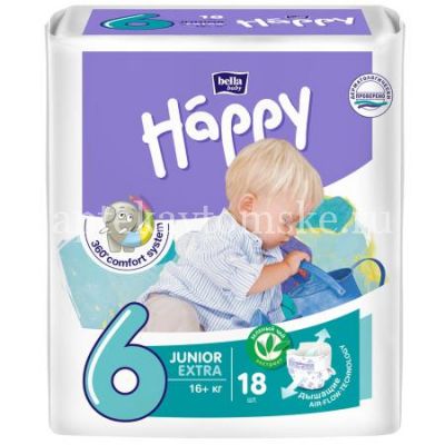 Подгузники BELLA HAPPY junior экстра (свыше 16кг) №18 (Белла/Россия)