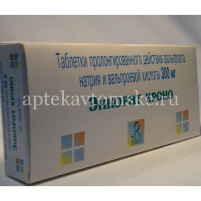 Энкорат хроно таб. с пролонг. высв. п/пл. об. 300мг №30 (Sun Pharma Laboratories/Индия)