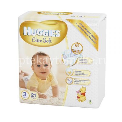 Подгузники ХАГГИС Elite Soft (5-9кг) №21 (Кимберли-Кларк/Россия)