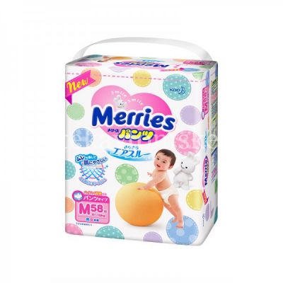Подгузники-трусики MERRIES разм. M (6-11кг) №58 (Kao Corporation/Япония)