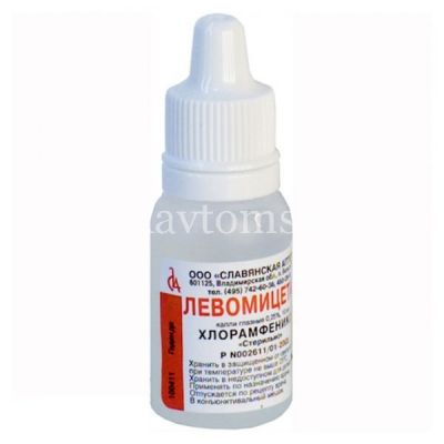 Левомицетин фл.-кап.(капли глазн.) 0,25% 10мл (Лекко/Россия)