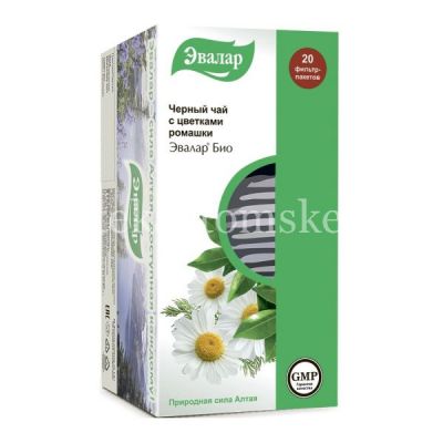 Чай лечебный ЭВАЛАР БИО черный 1,5г №20 (Эвалар/Россия)