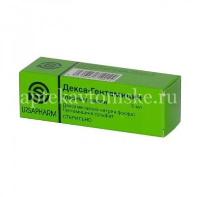 Декса-Гентамицин фл.-кап.(капли глазн.) 5мл (Ursapharm Arzneimittel/Германия)
