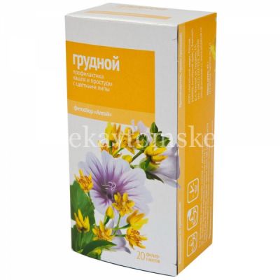 Чайный напиток ГРУДНОЙ от кашля и простуды с цветками липы пак.-фильтр 2г №20 (Алтайский кедр/Россия)