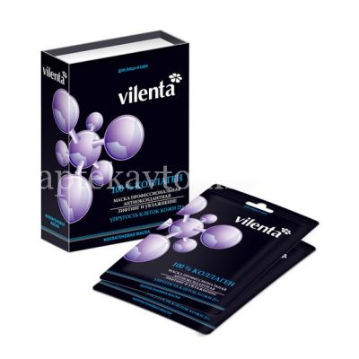 Маска косметическая VILENTA "коллагеновая" антиоксидантная 100% коллаген д/лица и шеи (Shen Zhen/Китай)